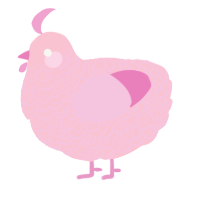LallyPartner, a rose and pink chicken with a double-lace pattern