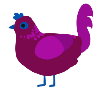 Sparkling wine, a wine and plum chicken with a neck-speckle pattern