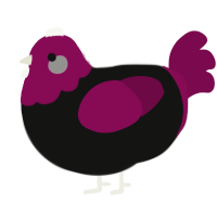 (unnamed), a black and wine chicken with a head pattern