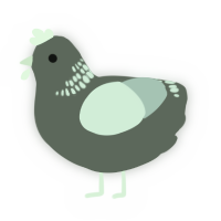 Bloody Kisses, a grey and mist chicken with a neck-band pattern