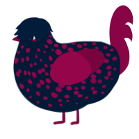 Soy sauce, a tumblr and maroon chicken with a speckle pattern