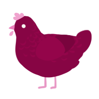 Maroon 5, a maroon chicken with a half-lace pattern