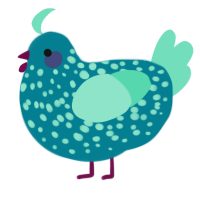 (unnamed), a sea and mint chicken with a speckle pattern