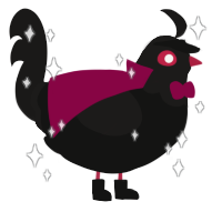 Sir Prize, a black and sable chicken with a head pattern
