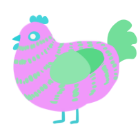 Hara, a lavender and spring chicken with a bar pattern