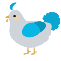 Dewdrop, a mist and cerulean chicken