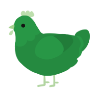 (unnamed), a viridian chicken with a head pattern