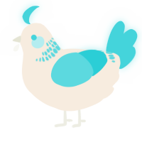 (unnamed), a cream and aqua chicken with a neck-band pattern