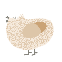 (unnamed), a cream and beige chicken with a double-lace pattern