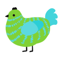 Pandoravirus, a grass and aqua chicken with a bar pattern