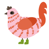 Straw, a rose and vermilion chicken with a bar pattern