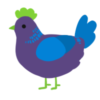 A overcast and sapphire chicken with a neck-band pattern