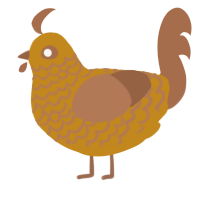 DontCheckFamilyTree, a ochre and brown chicken with a lace pattern