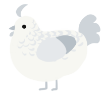 (unnamed), a white and mist chicken with a half-lace pattern