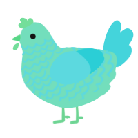 (unnamed), a mint and aqua chicken with a lace pattern