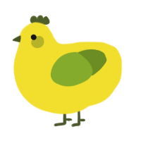 A yellow and chartreuse chicken