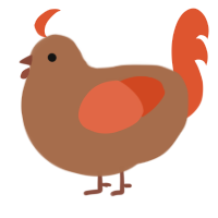 (unnamed), a brown and vermilion chicken