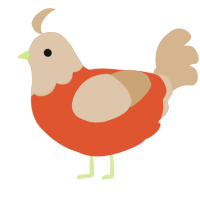 (unnamed), a vermilion and beige chicken with a head pattern