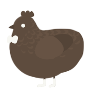 A bark chicken with a half-lace pattern