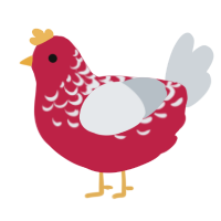 A crimson and mist chicken with a half-lace pattern