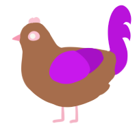 A brown and amethyst chicken