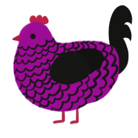 (unnamed), a plum and black chicken with a lace pattern