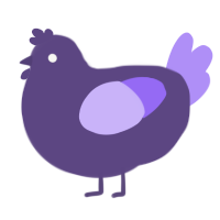 Ourple, a overcast and lilac chicken