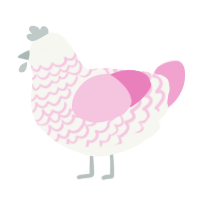 (unnamed), a white and pink chicken with a lace pattern