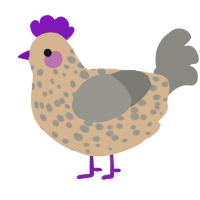 moldy bread, a beige and ash chicken with a speckle pattern