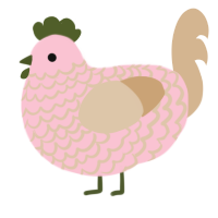 Raw jr, a rose and beige chicken with a lace pattern