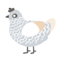 A mist and cream chicken with a lace pattern