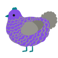 A blurple and ash chicken with a lace pattern