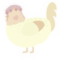 Ghost, a white and mist chicken with a half-lace pattern