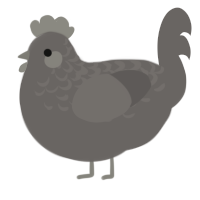 shades, a grey chicken with a half-lace pattern
