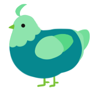 Seaweed, a teal and spring chicken with a head pattern