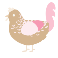 Neapolitan, a beige and rose chicken with a half-lace pattern