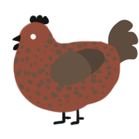 Granite, a russet and bark chicken with a speckle pattern