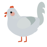 friend, a mist and silver chicken with a neck-speckle pattern