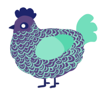 Glow-worm, a overcast and mint chicken with a double-lace pattern