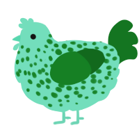 27100 Green Machine, a mint and leaf chicken with a speckle pattern