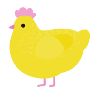 Chick, a yellow chicken with a half-lace pattern