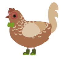 Brown Apple Butter, a brown and beige chicken with a half-lace pattern