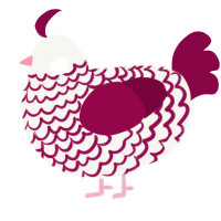 (unnamed), a white and maroon chicken with a lace pattern