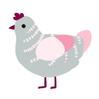 A silver and rose chicken with a half-bar pattern