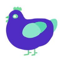 A indigo and mint chicken