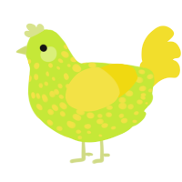 mello yello, a lime and yellow chicken with a speckle pattern