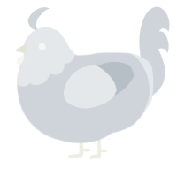 Oliver, a mist chicken with a head pattern
