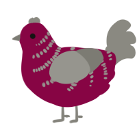 (unnamed), a maroon and ash chicken with a half-bar pattern
