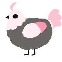 (unnamed), a grey and rose chicken with a head pattern