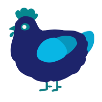 Rayleigh Scattering, a navy and cerulean chicken
